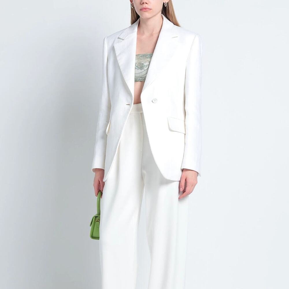 CHLOE Antilope Cotton One Button Blazer Jacket Off White Cream {YY11}